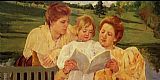 The Garden Reading by Mary Cassatt